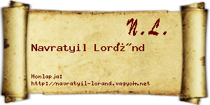 Navratyil Loránd névjegykártya